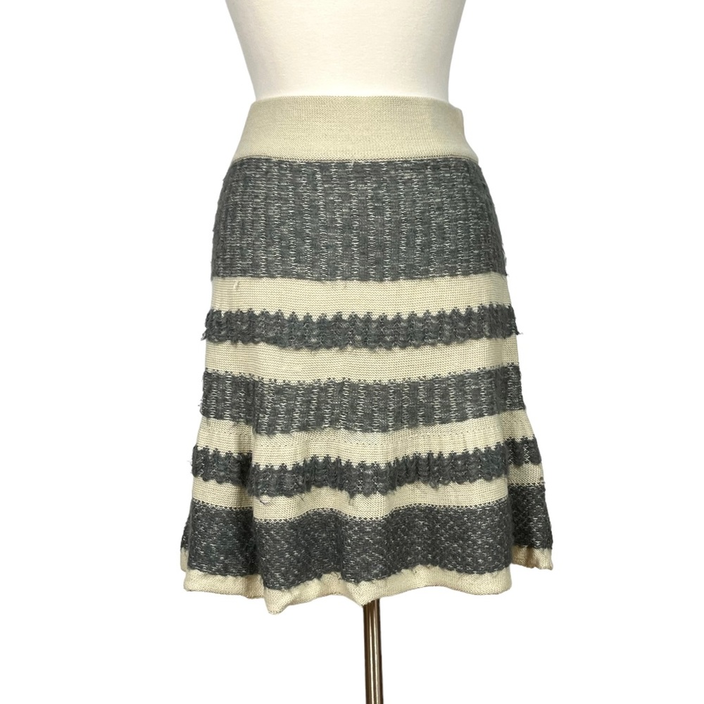 Cambridge Dry Goods Sweater Skirt Gray and Cream Mixed Fibers